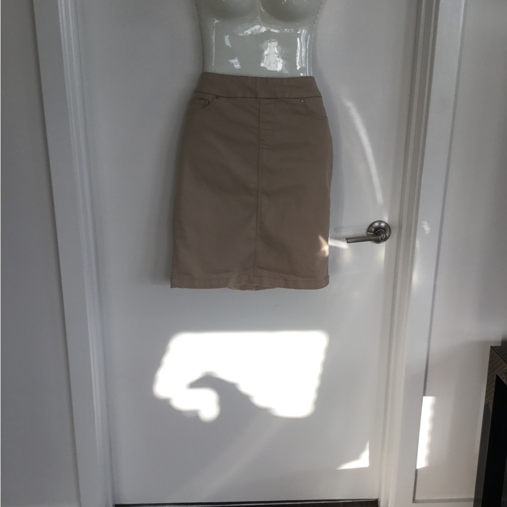 Tan Knee-Length Pencil Skirt for Work